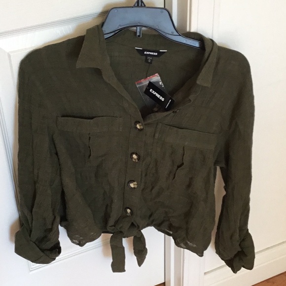 Express Tops - Express new with tags Olive green blouse